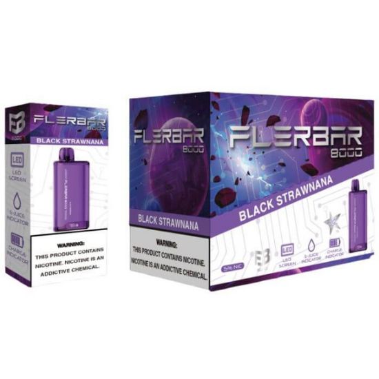 Picture of FLERBAR 8K PUFFS BLACK STRAWNANA (PACK OF 10)